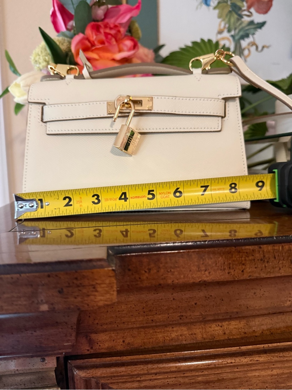 White leather bag crossbody Satchel handbag- White - Picture 7 of 9